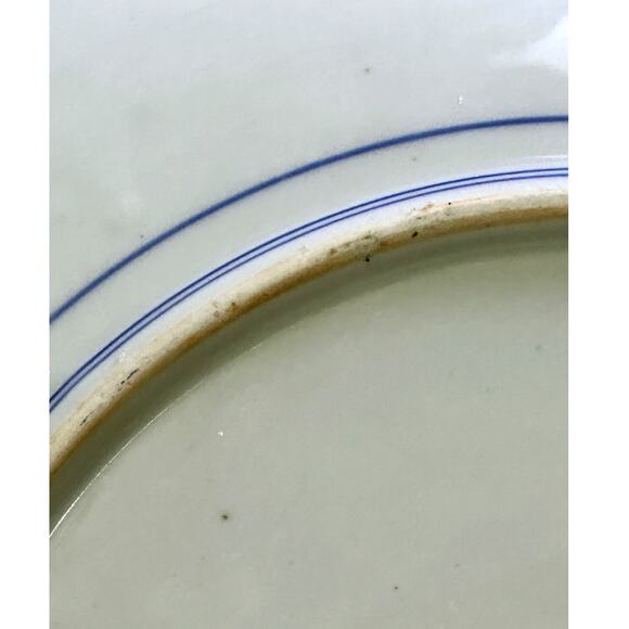 Antique Japanese Meiji Period 15" Charger Blue and White Landscape Arita Ware - Picture 3 of 8